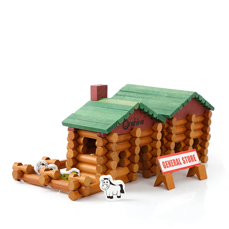 170pcs Farm And Pet Shop Log Cabin Set Log Creative Models Variety