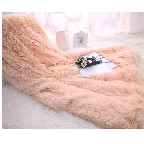 Углеродное черное одеяло из искусственного меха для дивана пушистая кровать плюшевое одеяло украшение для спальни 5" x60" инч