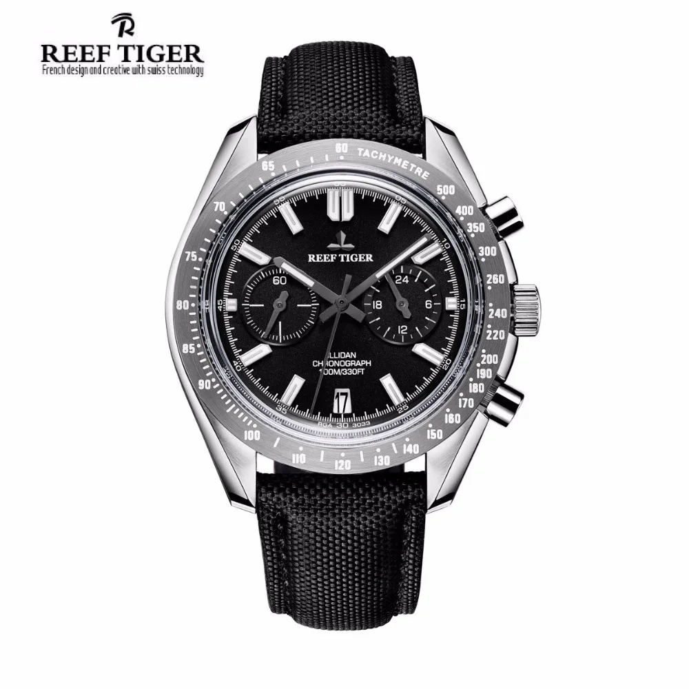 Reef Tiger Brand Luxury Mens font b Watches b font Sport Chronograph Date Waterproof Super Luminous