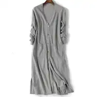 JINJIAXIAN's new long woolen sweater overlap jacket, thin sweater, long sweater, large size maternity dress