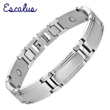 Escalus био оздоровительный магнитный браслет для мужчин из нержавеющей стали Серебристый браслет магниты Роскошные браслеты ювелирные изделия браслет