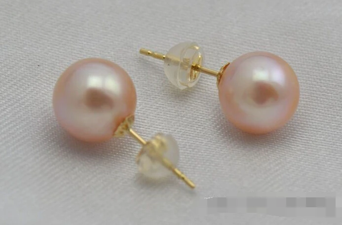 

hot sell new - 1369 round pink pearl earring
