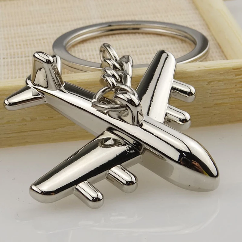 

New Unique Airplane Keyring Keychain Fashion Metal HandBag Pendant Purse Bag Buckle Car key chains holder Accessories Gift