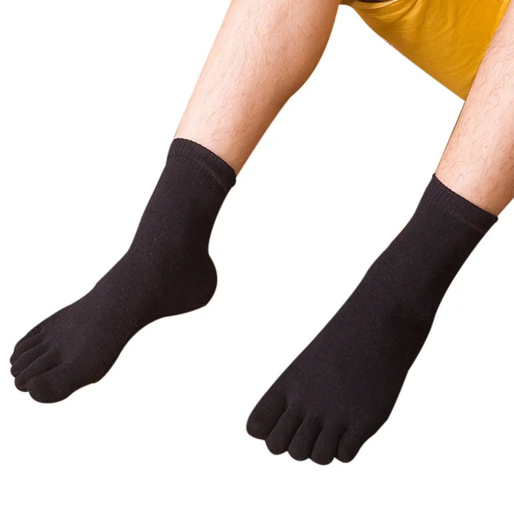 Мужские хлопковые носки на пять пальцев, чистый спортивный тренажер, носки для бега, дышащие H8824