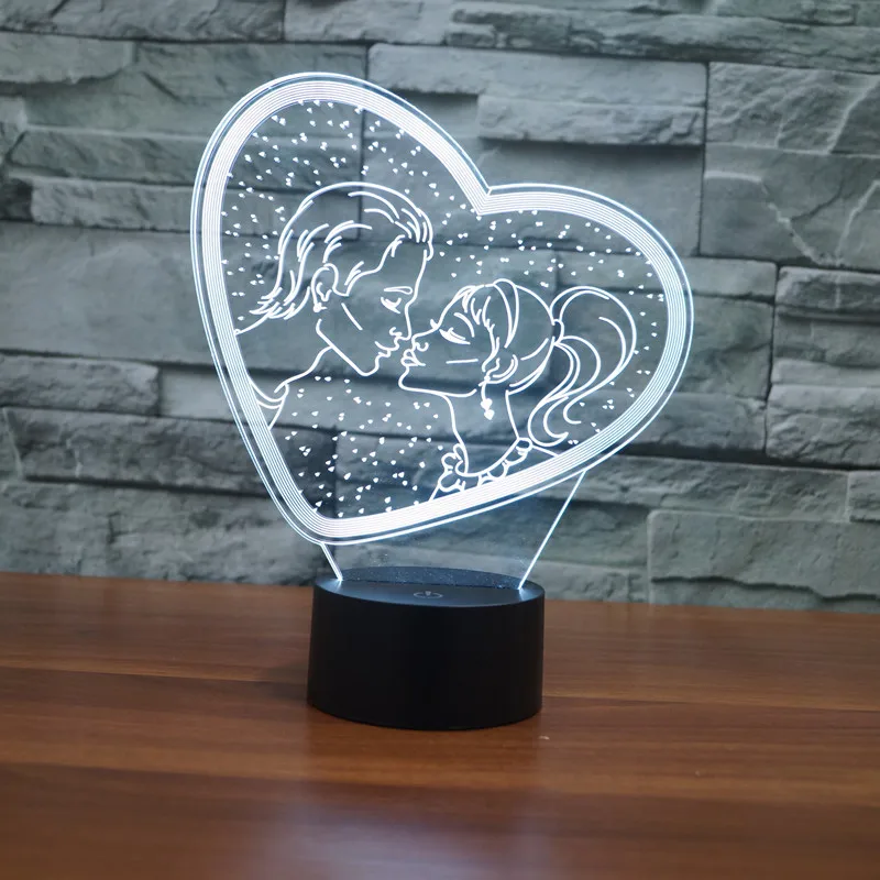 

3D led 7 Color USB Heart-LOVE Table Lamp Luminaria Led Night Light Remote Switch Decorative lighting Mood Lamp Valentine's Day