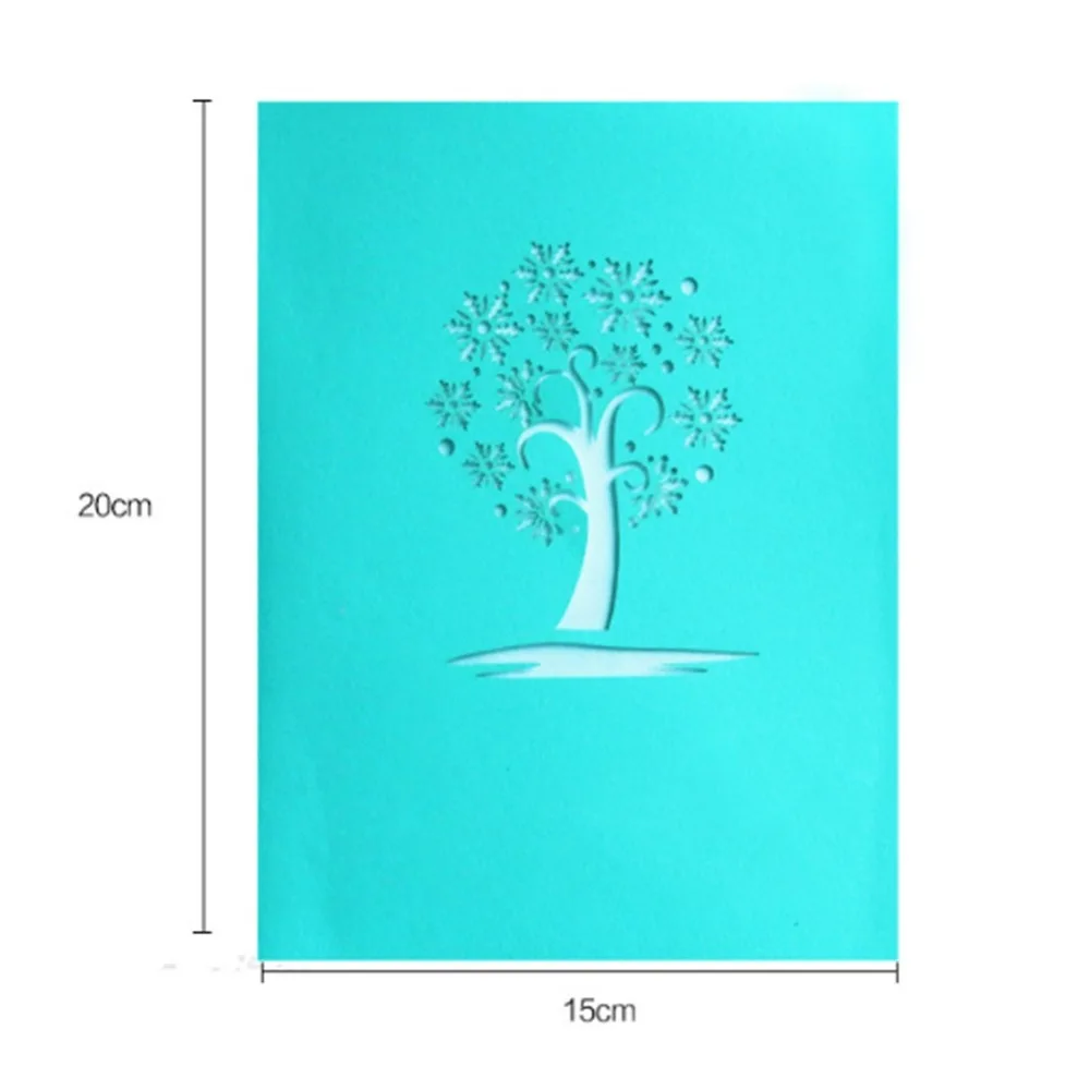 wedding invitations Handmade Merry Christmas Greeting Card 3D Pop Up Tree Box Snowflake Greeting Card Craft Holiday Invitation (3)