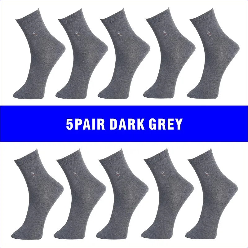 D-DARK GREY Новинка, горячая Распродажа, повседневные рабочие мужские носки с геометрическим рисунком, высокое качество, 10 шт =(5 пар), хлопковые носки - Цвет: D-DARK GREY