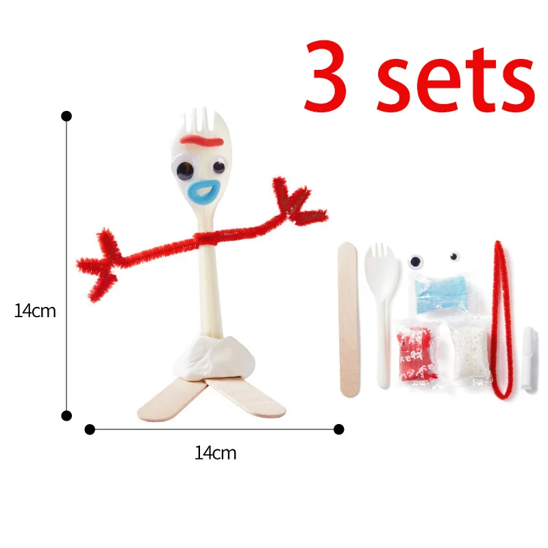 1-5 шт./компл. фильм Pixar Toy Story 4 Forky Kid ремесло ручной работы искусство DIY подарки Детские Развивающие игрушки Brinquedo аниме сумка аксессуары - Цвет: 3 set DIY Forky