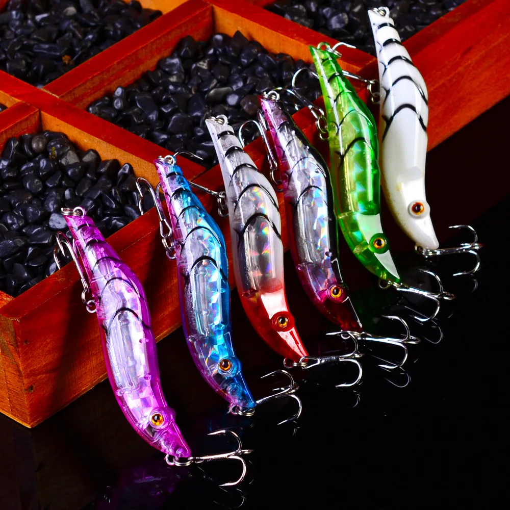 

6 Color Artificial Fishing Lure All Depth Fishing VIB 8.2cm/14.7g 6# Wood Shrimp Squid Jigs Hard Swimbaits Crank Baits Isca Tool
