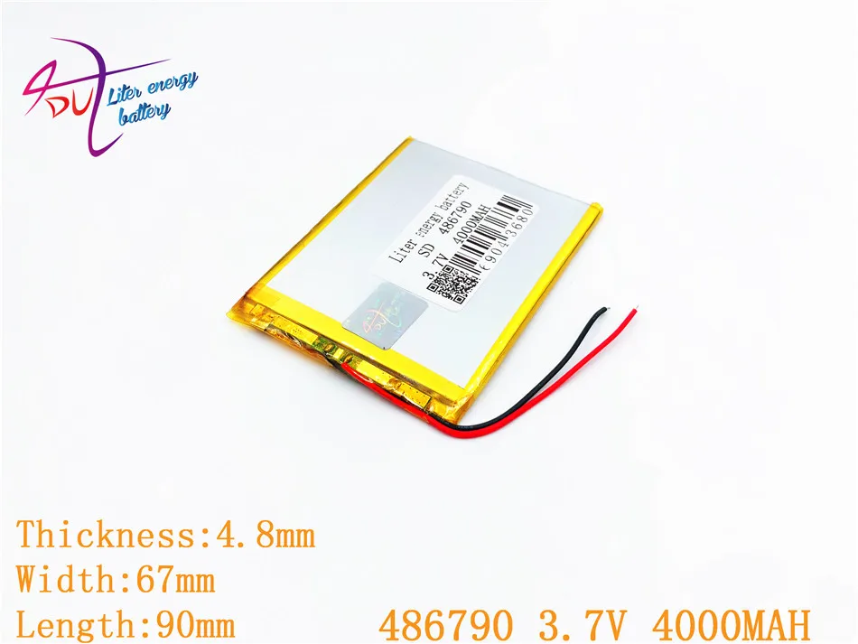 Планшетный аккумулятор 3,7 V 4000mAh 486790 456590 универсальный литий-ионный для планшетных ПК 7 дюймов 8 9 Mp3 gps Мобильный bluetooth