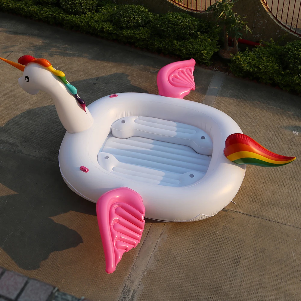 Giant swimming pool inflatable unicorn floats,inflatable rainbow unicorn party bird island float