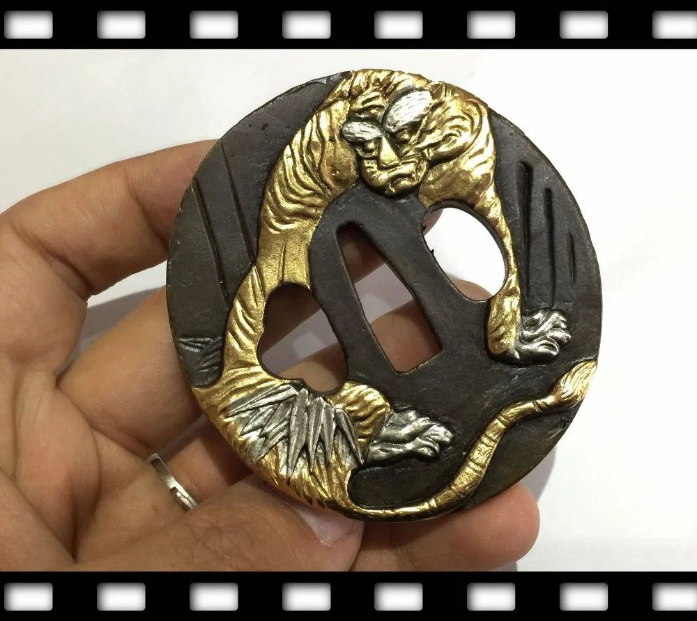 Японская катана медная Цуба меч аксессуары W /Dragon/ Tiger Design|accessories|accessories