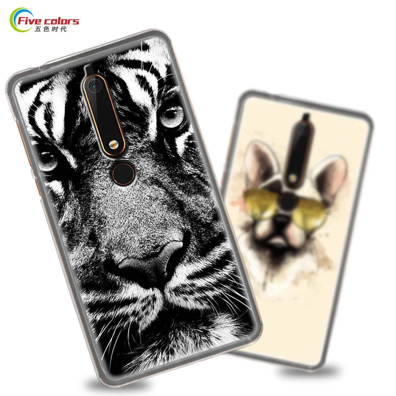 For Nokia 6 2018 Case 6.1 Silicone Anti-knock Paint Cover Cases TA-1068 TA-1050 TA-1043 Fundas |