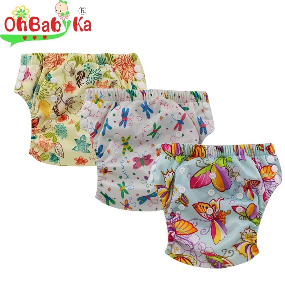 

Ohbabyka Newborn Training Pants Baby Diaper Washable Learning Pants Reusable Baby Cloth Diaper Breathable Bamboo Charcoal Diaper
