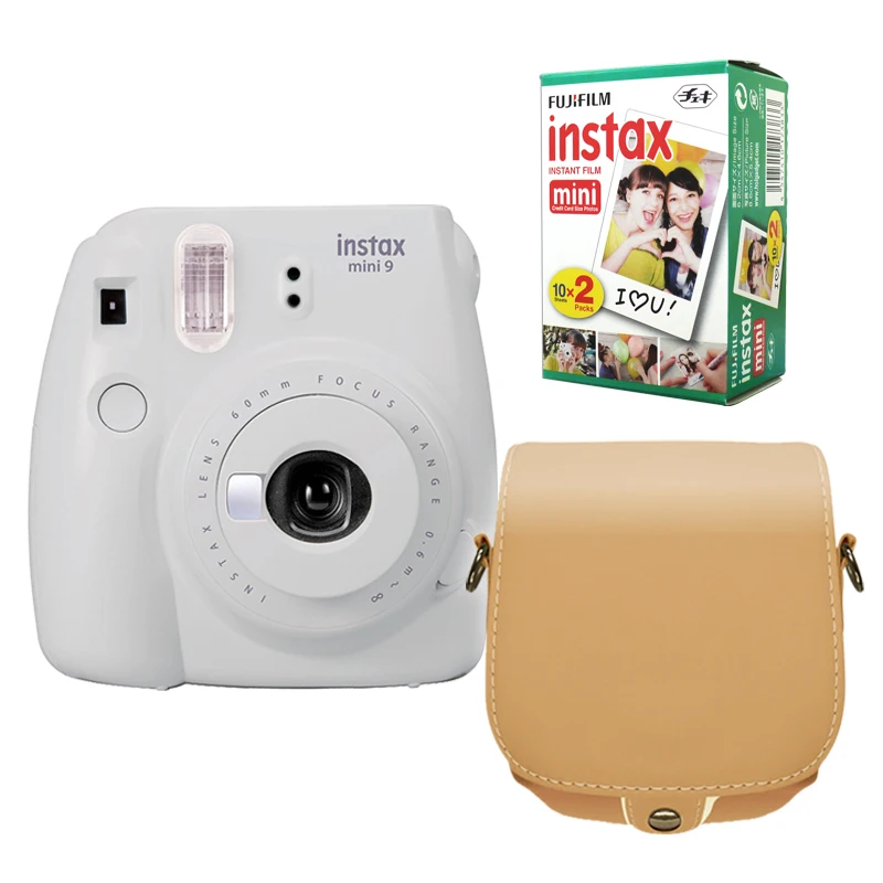 Fujifilm Instax Mini 9 мгновенная камера дымчато белая + Fuji 20 пленка защитная сумка из