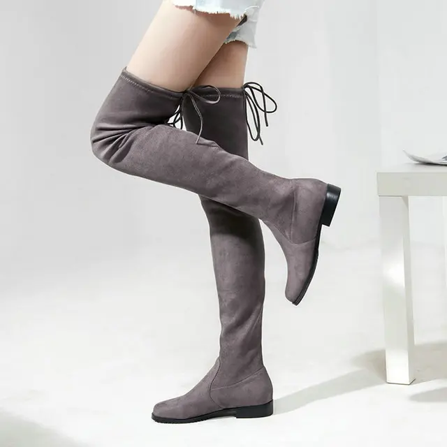 flat thigh boots