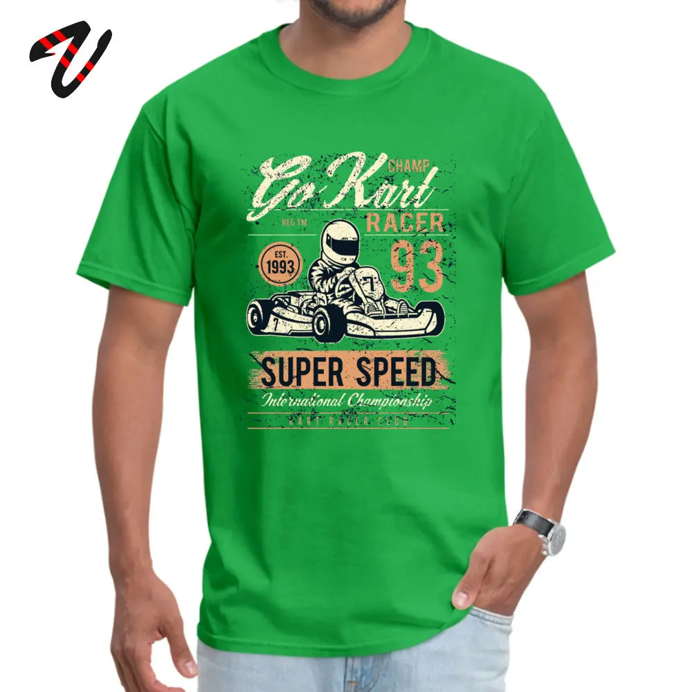 All Cotton Men's Short Sleeve Go kart karting lover T Shirt Casual Tops & Tees Funky Simple Style Crewneck Tee Shirt Go kart karting lover -19338 green