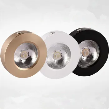 

7W Dimmable LED puck light 110V220V ultra thin round LED under cabinet light kitchen lamp Surface mounted LED Ceiling Down light