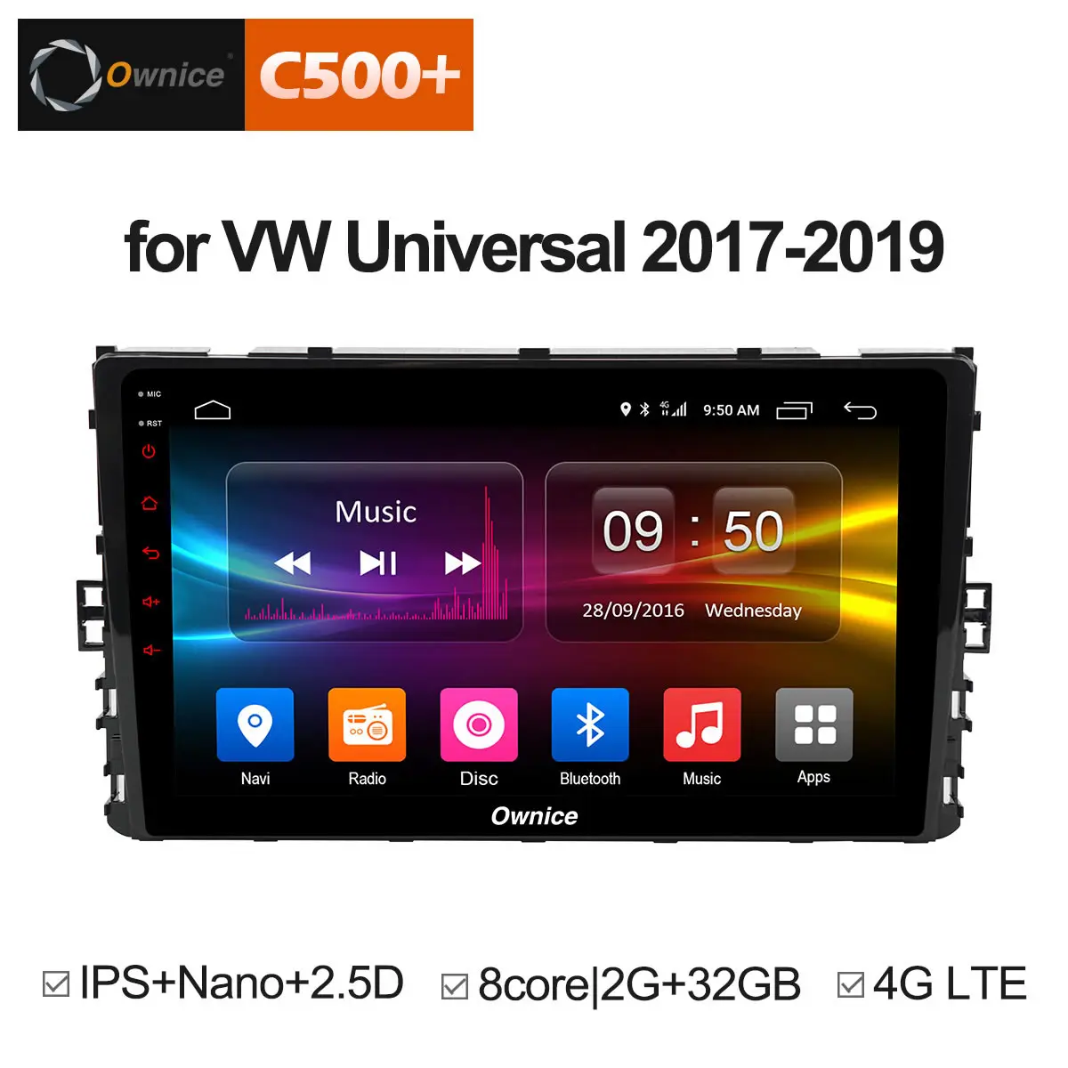 Ownice C500 + G10 Автомобильный мультимедийный плеер DVD для PASSAT гольф Tiguan ПОЛО Jetta Arteon 2017