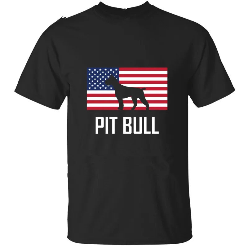 Personality Classic Cotton Men Pit Bull American Standing Proud Crazy t-shirts cloth Adults simple PLUS sizes | Мужская одежда