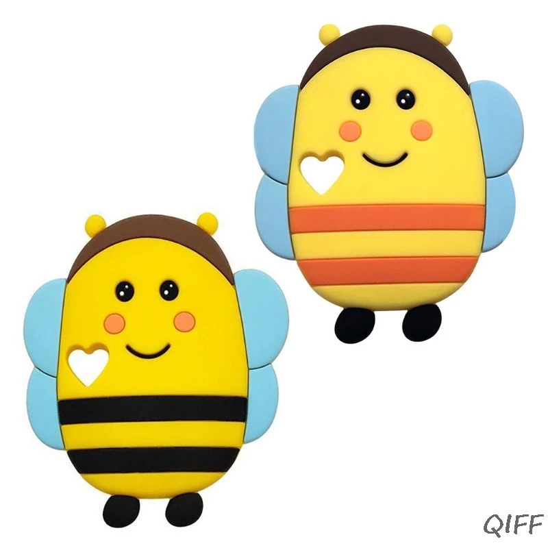 

Silicone Cute Bee Baby Teether Toys Teething Collar Pacifier Clips Chew Supplies