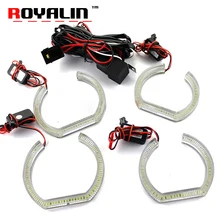 ROYALIN For BMW E90 E92 LED DRL Crystal Angel Eyes Headlights White Yellow Dual Turn Signal