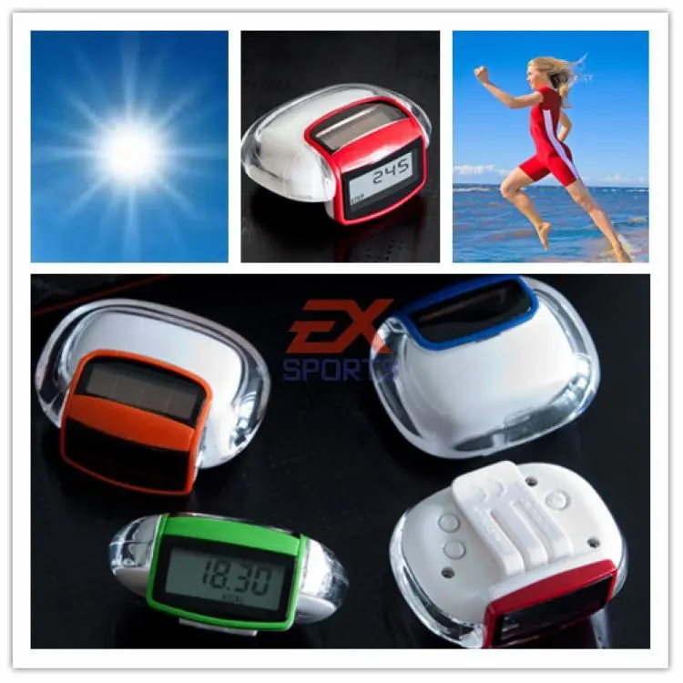 Solar Power Supply LCD Run Step Pedometer Distance Counter (1)