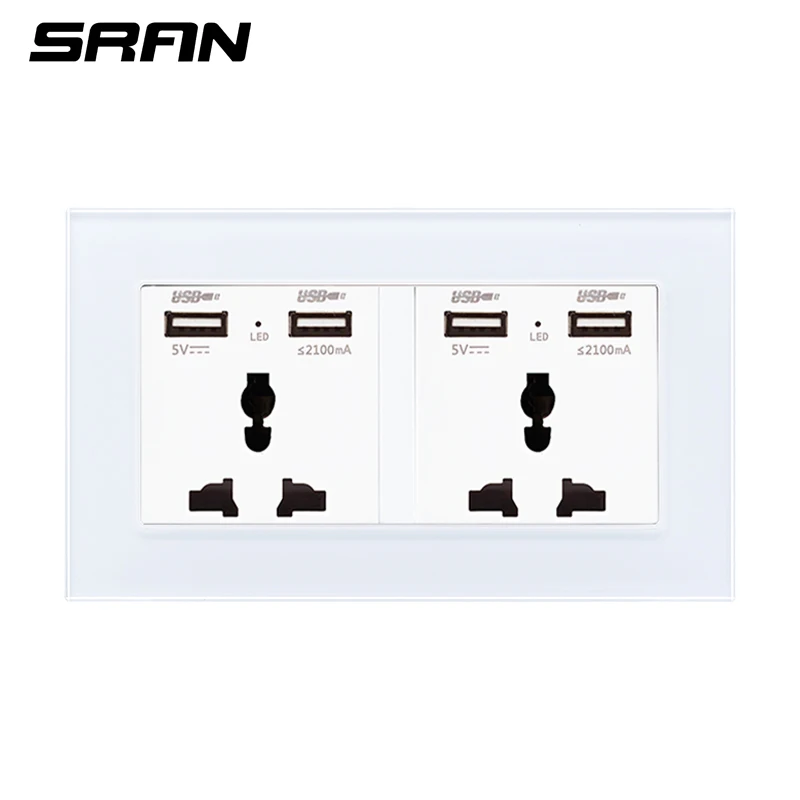 Универсальная Розетка SRAN 146 роскошная настенная розетка с 4 USB портами для зарядки