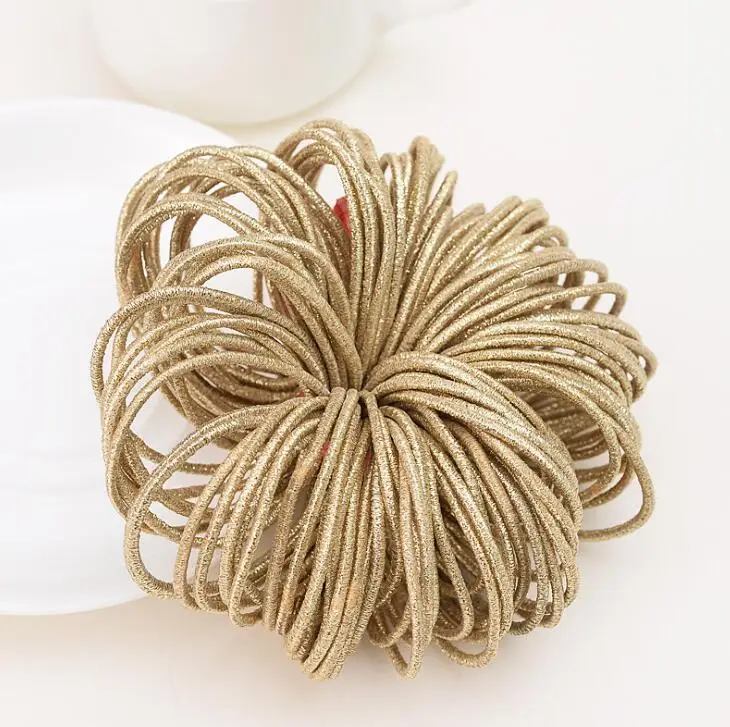 

5 CM New Fashion Big Gold Silver Ponytail Holders Rubber Band Tie Gum Elastic Hair Band Hair Accessories For Women Girl