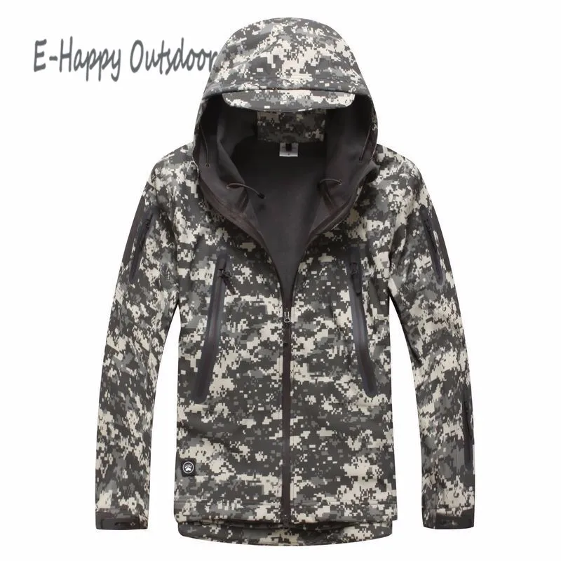 AichAngeI обновленная V5.0 Тактическая Военная куртка с акулой, водонепроницаемая ветровка, армейское пальто, Мужская тактическая куртка с капюшоном - Цвет: ACU