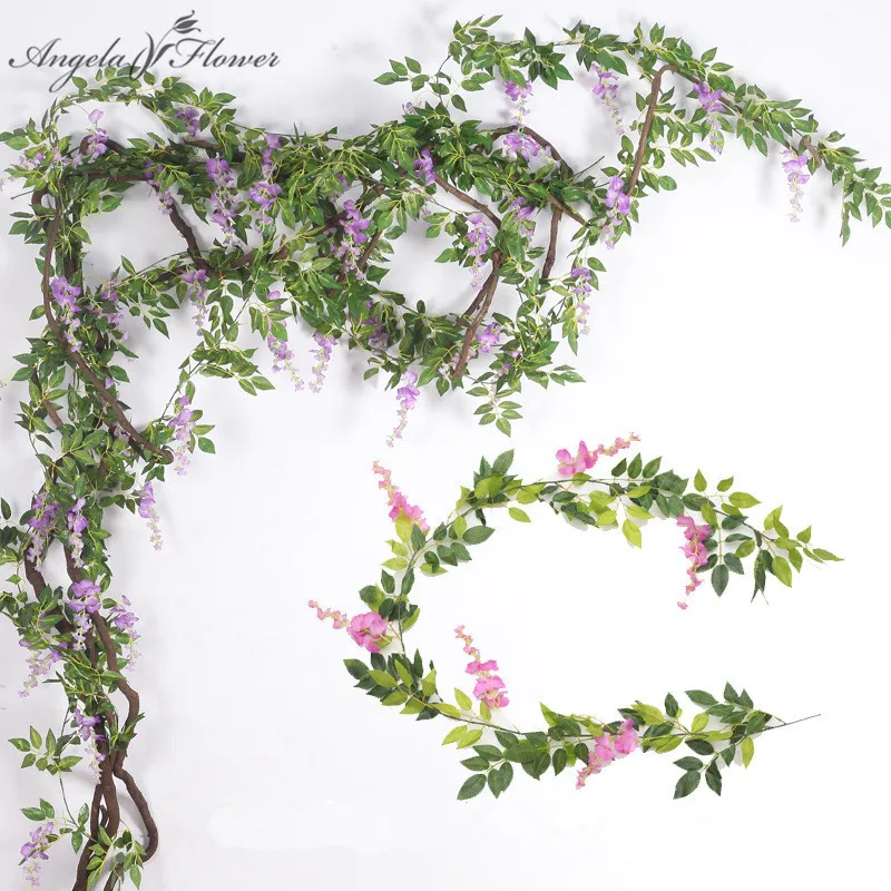 2 м Wisteria цветок лоза бобы дерево DIYwedding домашний сад Декор растения Глициния