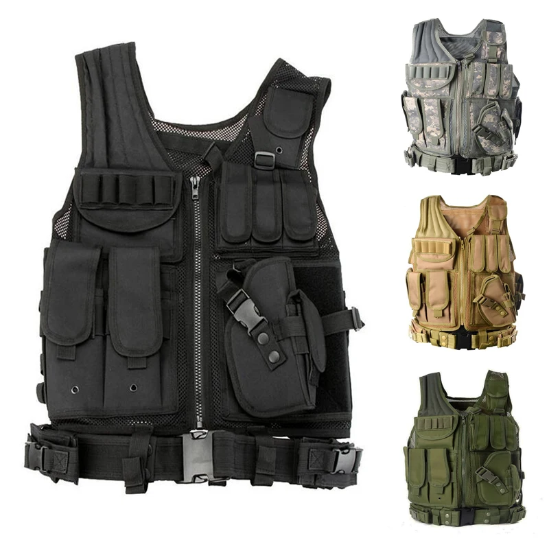 

Tactical Vest Security Outdoor Training Combat Vest Military Paintball Airsoft CS Field Protection Body Armor