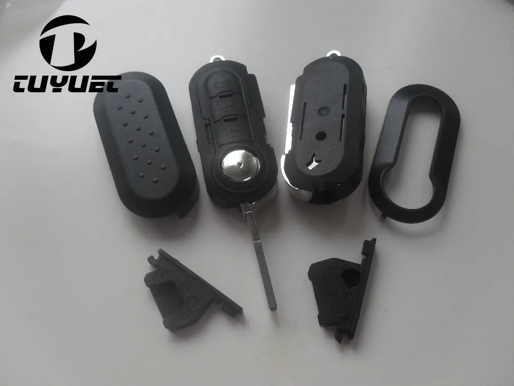 3 Buttons Flip Remote Key COMBO Case Shell Cover for FIAT 500 Panda Punto Bravo Car Alarm Keyless Entry Fob With LOGO | Автомобили и