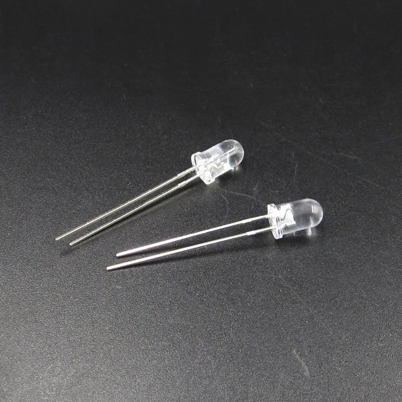 2pcs Through Hole 5mm UV led diode light beads 365nm Round headlights