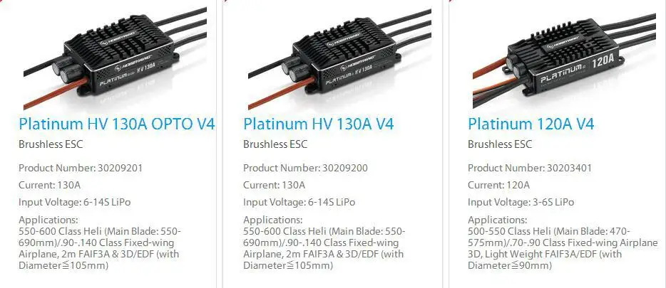 Оригинальная щеточный электронный регулятор скорости HOBBYWING Платиновый ESC: 130A, 120A, 80A V4, 60A, 160A, 200A, 50A, 100A, электронику регулятор скорости для модель самолёта на радиоуправлении