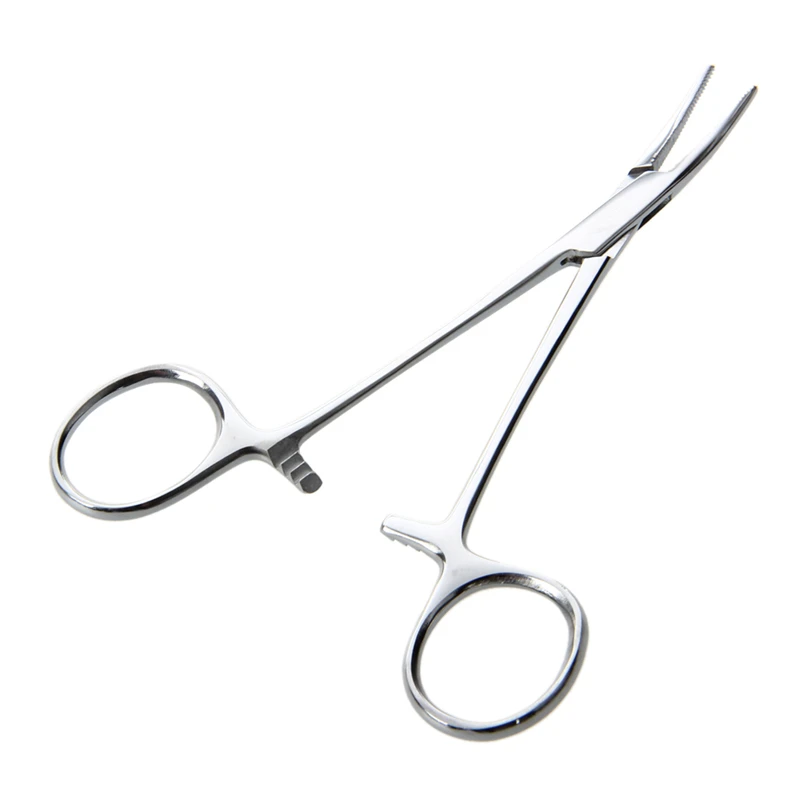 

New 5 inch Fishing Hemostat Locking Clamps Forceps Stainless Steel Curved Tip