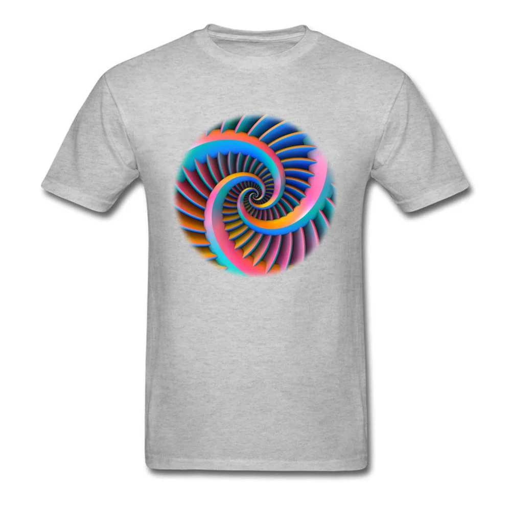 Man New Arrival Design Tees O-Neck Autumn All Cotton T-Shirt Group Short Sleeve Opposing Spirals Mandala Tee Shirt Opposing Spirals Mandala grey