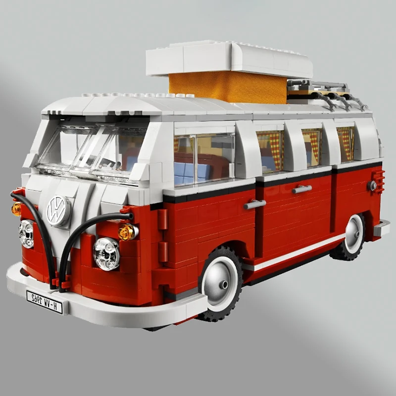 

21001 Bricks car 1354PCS Technic Bluding Blocks Volkswagen T1 Camper Van Model Block Compatible Legoings 10220 Bricks Toys