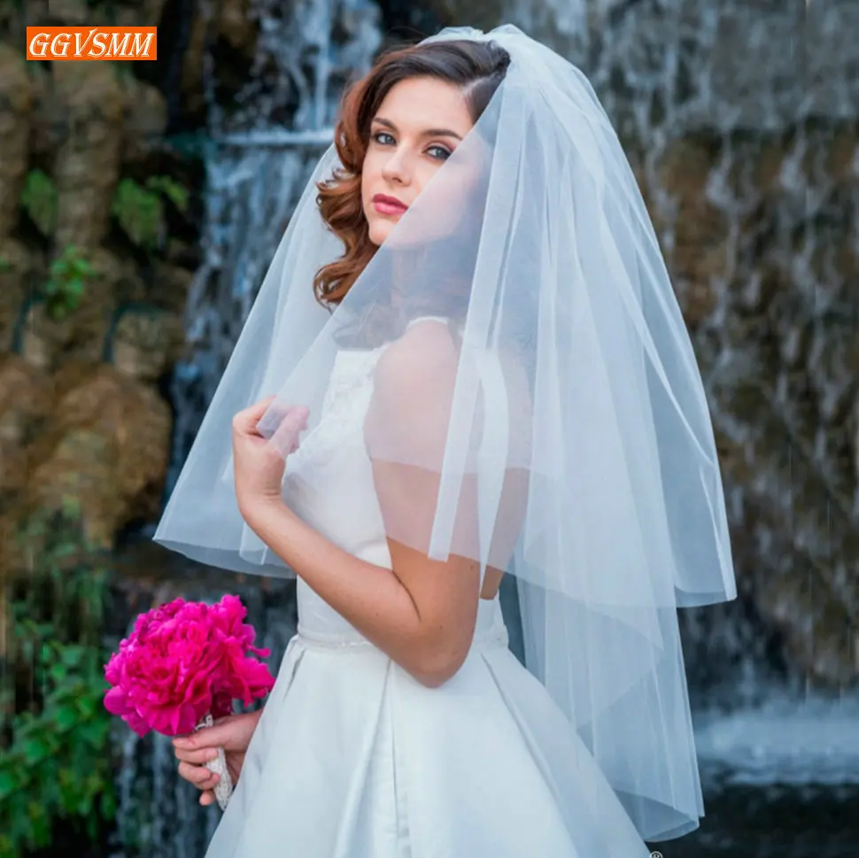 Fashion White Veil Short Tulle Bride Veils Handmade Wedding Party