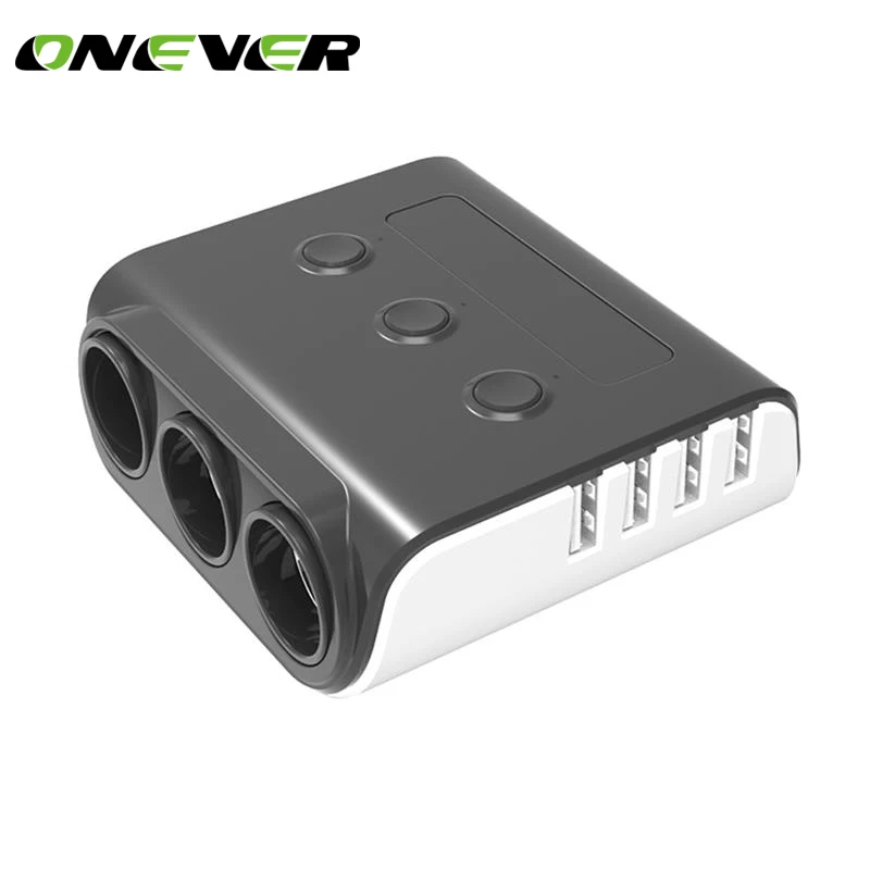 Onever 4 USB порт автомобильное зарядное устройство 3 прикуривателя сплиттер