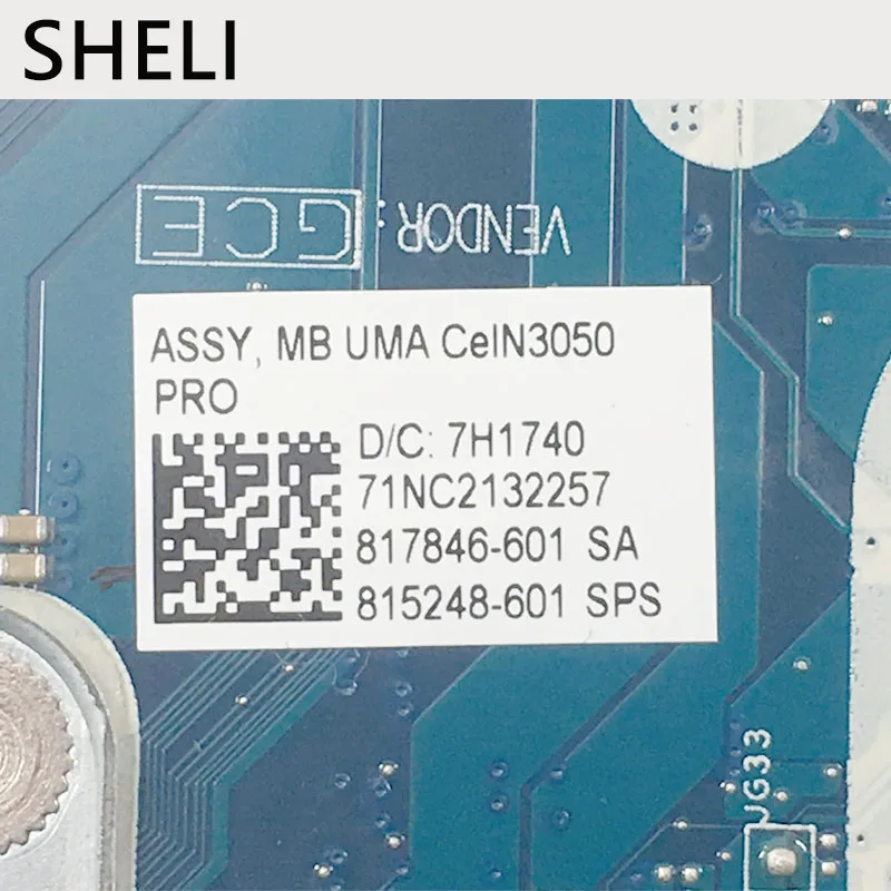 SHELI для hp 815248-501 815248-601 815248-001 15-AC серии Материнская плата для ноутбука N3050 cpu LA-C811P