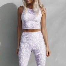 Спортивная одежда для женщин, набор для йоги в горошек, новинка, спортивный костюм, быстросохнущий, для бега, тренировок, фитнеса, женский, подходит для занятий спортом