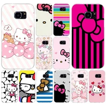 76A Модный мягкий силиконовый чехол hello kitty из ТПУ для samsung Galaxy s6 s6 s7 edge s8 s9 plus чехол