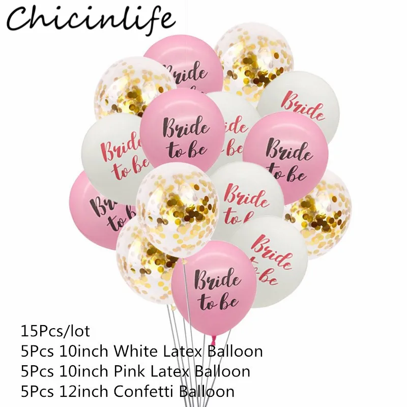 Chicinlife 10 дюймов 10 шт., латексные шары для невесты, девичника, вечерние, свадебные украшения - Цвет: 15Pcs
