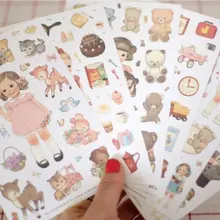 10 упаковок/партия kawaii девушки бумажный стикер Примечание стикер Многофункциональные Декоративные наклейки супер подарок