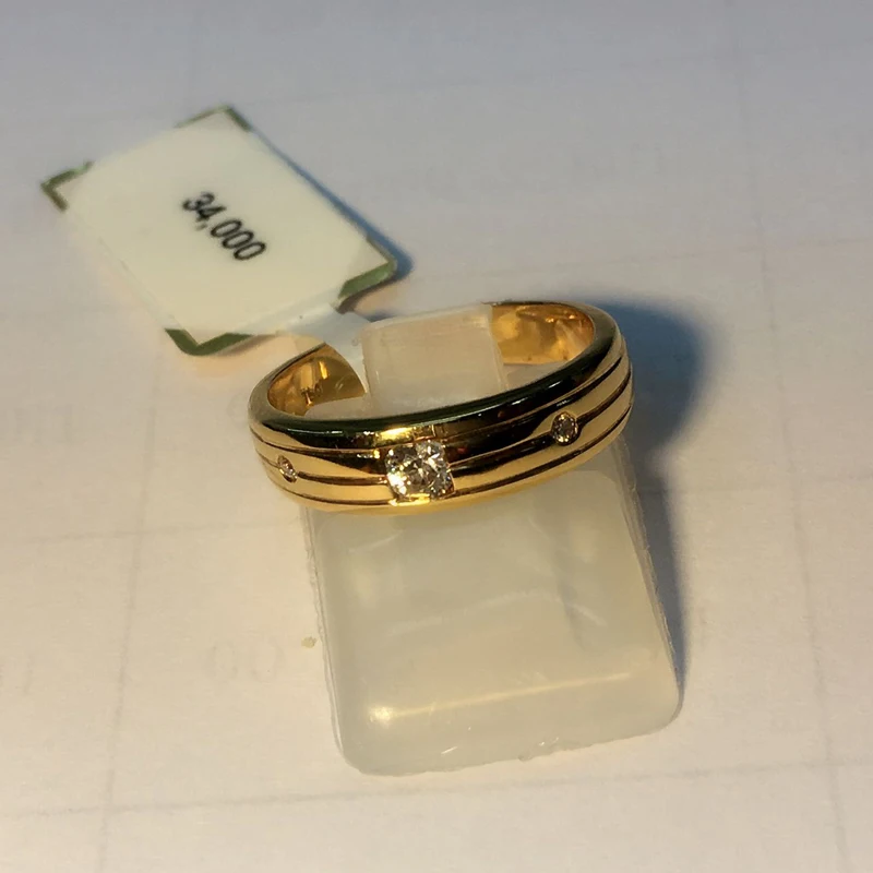 

ANI 18K Yellow Gold (AU750) Women Wedding Ring 0.17 CT Certified H/VS1 Fine Gold Jewelry Fashion Proposal Ring Gift for Lovers