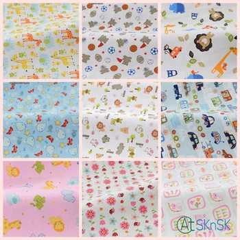 

10meter Wholesale DHL shipping DIY sewing patchwork cartoon animals printed cotton cloth 140 width flannel baby blanket fabrics