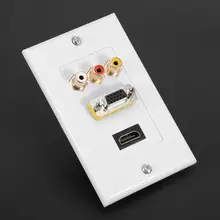 Крышки переключателей домашний защитный переключатель крышка 1HDMI+ 1VGA+ 3RCA Белая настенная панель розетка для дома и офиса отеля