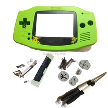 Горячий яблочный зеленый цвет игры крышку pokmon объектива полный комплект В виде ракушки подходит для nintendogba gameboyadvance случае В виде ракушки с x/y отвертки