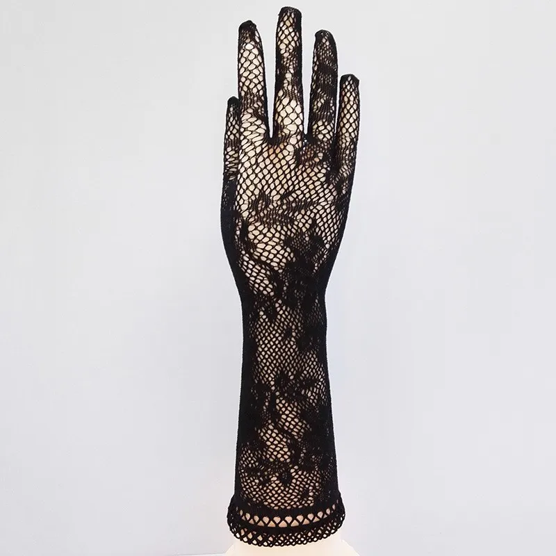 Сексуальные прозрачные кружевные эластичные перчатки для невесты с длинным рукавом, сетчатые перчатки для литургии, сексуальные кружевные перчатки 610